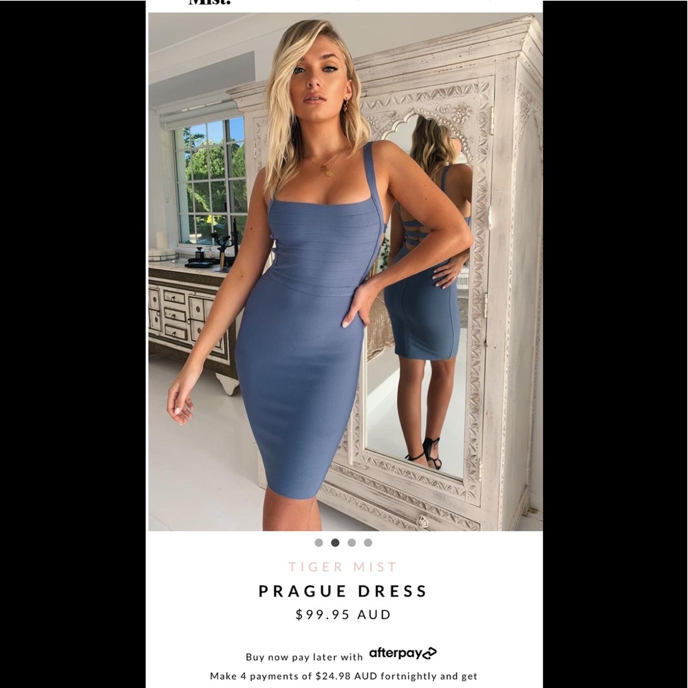 Tiger Mist Blue Midi Dress